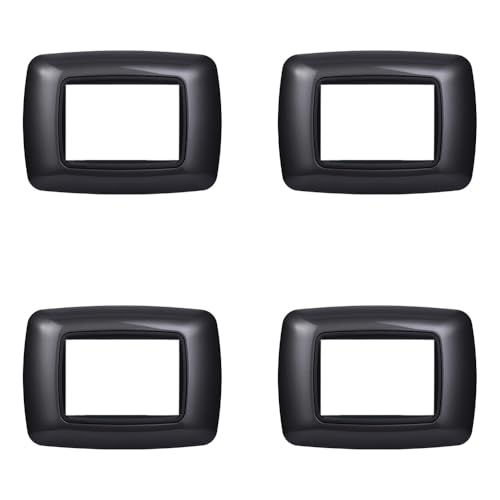 4 Pezzi, Placca compatibile Con Bticino Living, Placche Plastica Bombata 3/4/7 posti, per supporti blu - kit 4 pz