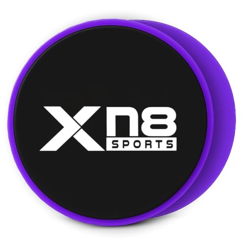 Xn8 Exercise Core Sliders Dual-Sided Gliding Discs for Abdominal & Full Body Workouts, Home Gym & Pilates, Smooth Glide on Carpet, Hardwood & Tile Floors – Fitness Sliders for Women & Men - Pack of 2