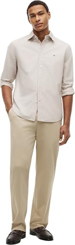 Tommy Hilfiger Herren Hemd Oxford Shirt Langarm, Beige (Safari Canvas), XS – Ansicht 4