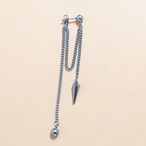Spike Ball Tassel Threader Chain Front Back Dangle Drop Earrings For Men Women Boys Girls Stainless Steel Stud Geometric Dangling Hanging Hypoallergenic Fashion Punk Vintage Personalized Jewelry Gifts Birthday Xmas #TOP1