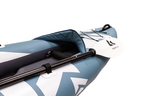 Image of Kokopelli Platte Inflatable Kayak - Lightweight Packable Touring Kayak with Drop-Stitch Floor, Adjustable Seat, Paddle, Pump & Carry Bag
