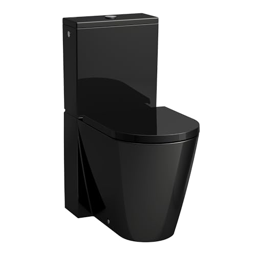 LAUFEN Kartell Stand-WC für Spülkasten, Tiefspüler, ohne Spülrand, 370x660x430mm, H8243370200001, Farbe: Schwarz glänzend