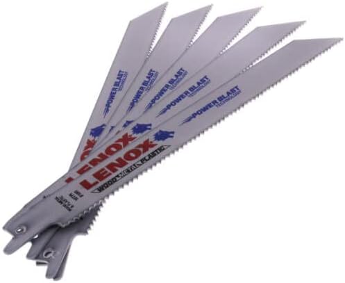 Lenox 810R - 8" Bi-Metal Reciprocating Blade, 5-pack (Plastic, Metal, Non-Ferrous Metal, Nails & Wood)