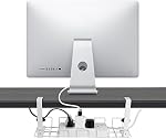 2 Packs Cable Management Tray Clamp Mounted, 40cm No Drill Under Desk Organizer for Wire Management Stackable Handle Metal Holder for Office Kitchen PC Home to Cover and Hide Power Strips