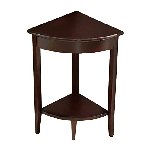 SHAWLA Side Table, 2-tier Triangle Corner Cabinet,American Traditional Mini Side End Table,Living Room Entrance Staircase Storage Unit,13x13x24.2in(Color:Walnut)