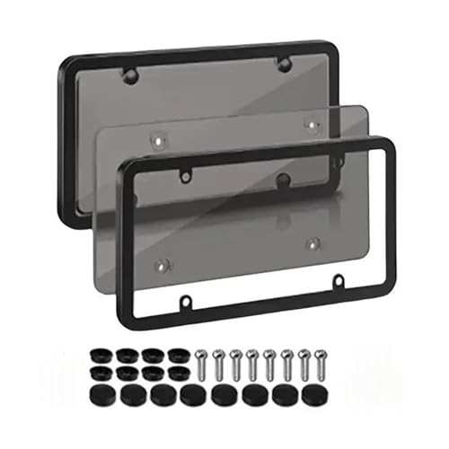 2pcs Car License Plate Frame Plate Holder License Plate Protection(Black)