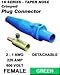 Leviton 16D34-G 16 Series Female Detachable Plug Crimped Complete - Green