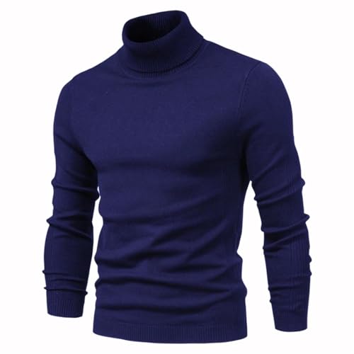 Men's Turtleneck Sweaters Warm Slim Knitted Pullovers Solid Casual Sweaters Knitwear3