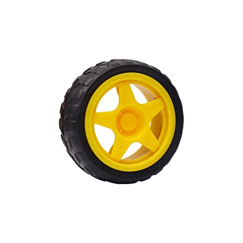 Image of Electronic spices 4PCs DC Electric Motor 3-6V Dual Shaft Geared TT Magnetic Gearbox Engine with 4Pcs Plastic Toy Car Tire Wheel, for DIY Robot Car & Smart RC Projects