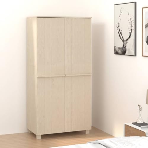 Nqyjm HAMAR Armario marrón miel 89 x 50 x 180 cm madera maciza de pino armario para dormitorio