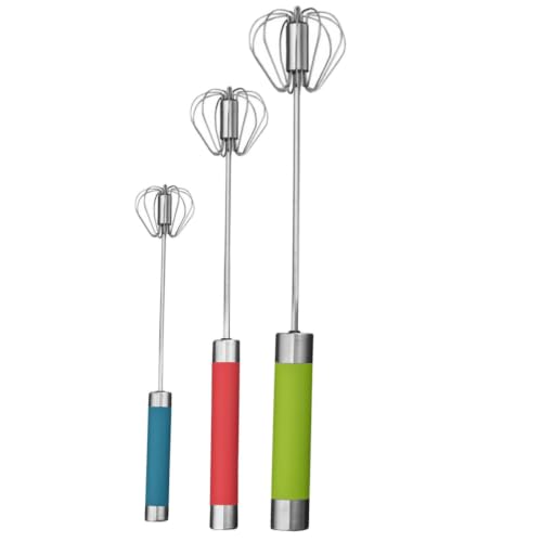 Batidor de huevos manual de acero inoxidable semiautomático pack de 3 2
