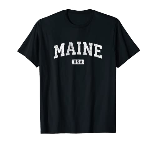 Image of Maine USA Vintage Sports Design T-Shirt