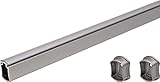 TAG Hardware Premium Wardrobe Closet Rod Concave Shape with End Supports and Protective Cap (36 INCH LONG, Matt Aluminum)