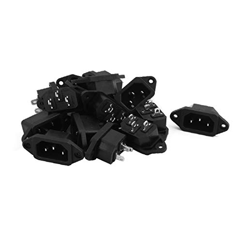 New Lon0167 15Pcs AC Vorgestellt 250V 10 A zuverlässige Wirksamkeit Stecker 3-polig C14 Netzstecker Adapterstecker(id:a72 46 77 2fa)