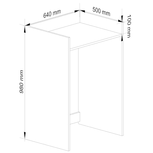 Miniatura 3 de Akord Mueble Para Lavadora De 64 Cm Apto Para Lavadora Y Secadora Mueble De Baño De Columna Para Colocar Sobre Lavadora 64x98x50 Cm Blanco