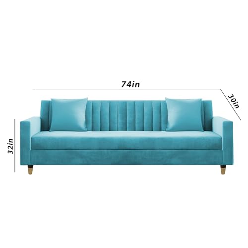 Image of Casaliving Garcia 3+2+1 Seater Sofa Set for Living Room (Turquise Colour) Premium Fabric Sofa