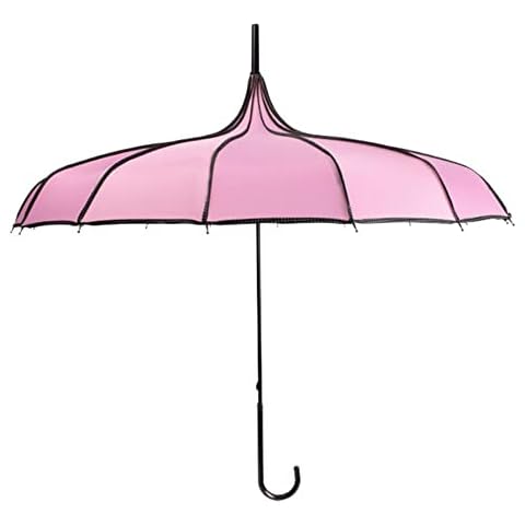 ThreeH Vintage Pagoda Umbrella for Rain and Sun Cover