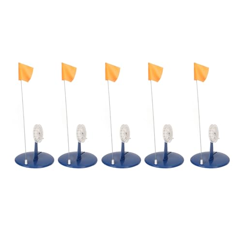 Topyond 5Pack Ice Fishing Flag Tip Up Winter Fishing Rod Marker Easy to Use Portable Stable Ice Fishing Supply for Outdoor