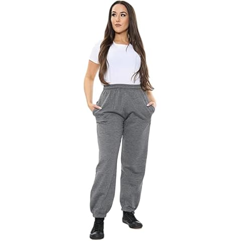 NY Deluxe Edition Women's Plus Size Lounge wear Fleece Baggy Jogging Sweatpants Cuffed Bottoms (as8, Numeric, Numeric_26, Plus, Regular, Charcoal, 26, Regular) Cover