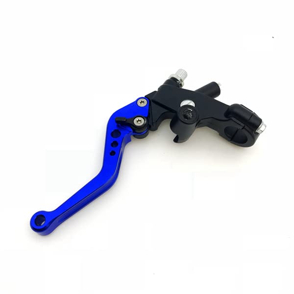 Guidon moto 22mm personnalisé avec levier de frein bleu alu