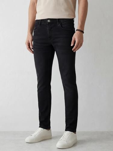 Image of WROGN Men's Slim Fit Jeans | Cotton Stretch | Solid | Casual Denim