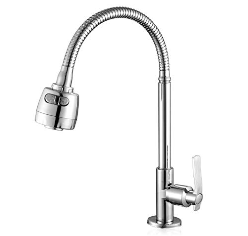 Robinet de cuisine simple eau froide rotatif 360° finition soignée - 2