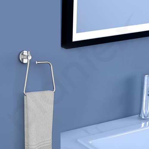 Image of Plantex Stainless Steel Towel Ring for Bathroom /Napkin-Towel Hanger /Wash Basin /Bathroom Accessories - (Chrome-Rectangle) - Pack of 1