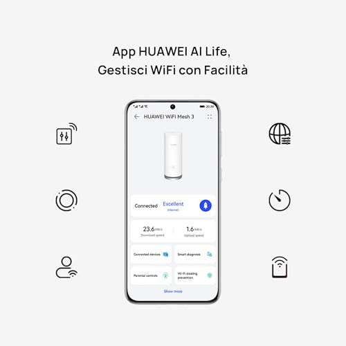 WiFi Mesh 3, Router Wi-Fi 6 Mesh AX3000 per tutta la casa, Copre fino a 200-400 mq Pacchetto da 3, 9 porte GE in totale, Sicurezza HomeSec, 30 Mesi di Garanzia - Powerline - Immagine 7