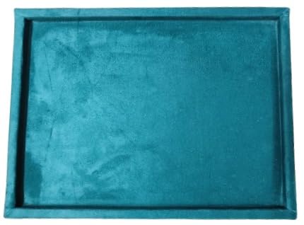 Image of Velvet Jewellery Display & Beading Tray | 12 x 9 Inch Organizer Tray for Necklaces, Bracelets, Cosmetics & Craft Storage | Soft Velvet Finish, Durable & Multipurpose (Pack of 1) (Rama Green)