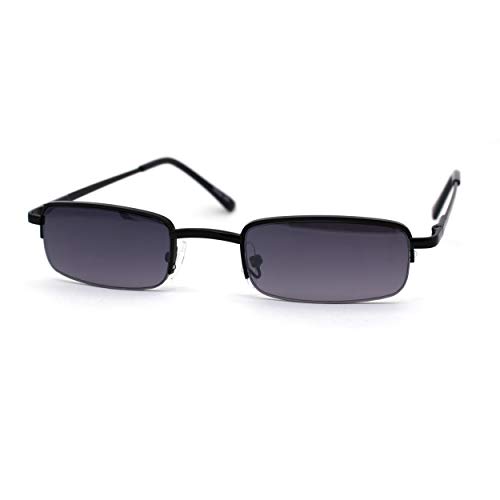 Mens Half Metal Rim Dad Shade Small Rectangle Sunglasses