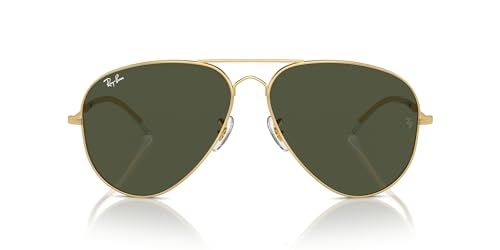 Ray-Ban Lunettes de soleil Old Aviator Rb3825, Doré/vert, 58 mm