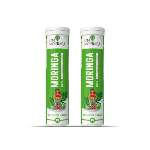 Image of Apple Cider Vinegar With Moringa Tablet for Weight Loss. 30 Tablets. Helps Boost Metabolism & Immunity with Moringa Superfood Extracts Natural Energy Effervescent 15-Tablets (Pack of 2).