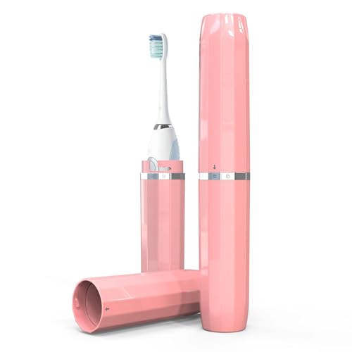 SIEANE Long Ventilated Electric Toothbrush Travel Case Portable Holder Fits Most Standard Straight Electric Toothbrushes (Pink)