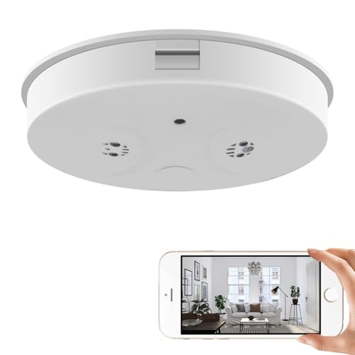 Jiyibidi WiFi Hidden Spy Smoke Detector Camera,HD 1080P Wireless Security Spy Nanny Detector Camera with Night Vision/Motion Detection/Remote View for Home and Office