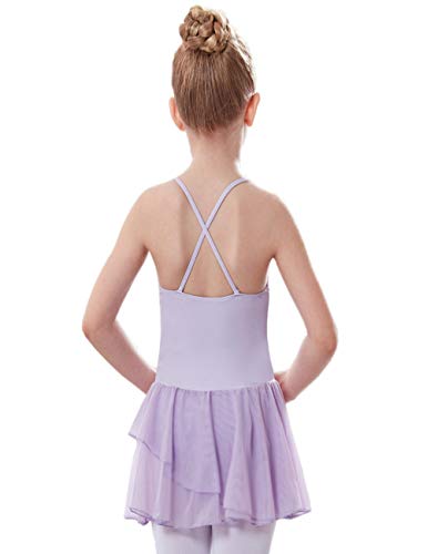 Leotard for Girls, Ballet Dancewear Camisole (4T 4-6 Years, Purple)