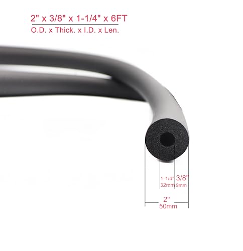 Cseao Pipe Insulation Foam Tube (3/8 Inch X 1-1/4 Inch X 6Ft) Ac Uint Foam Tubing thumb #1