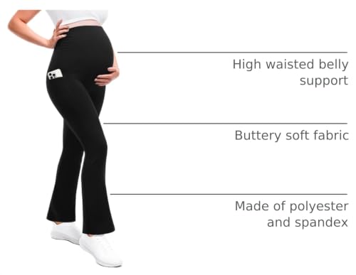 Leafigure Maternity Flare Leggings with Pockets - image 4