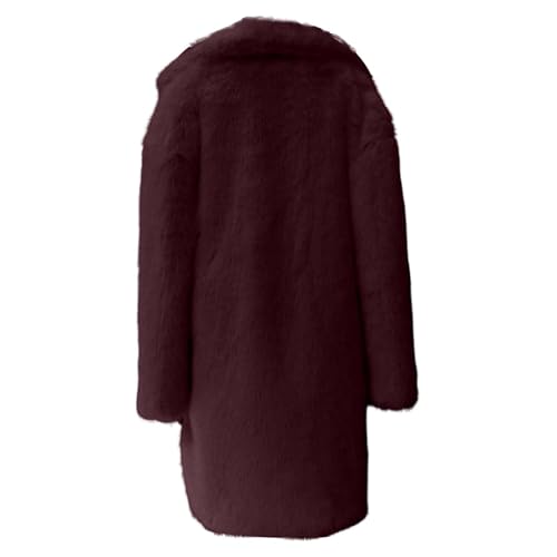 Manteau chaud grande taille en fausse fourrure douce et col châle