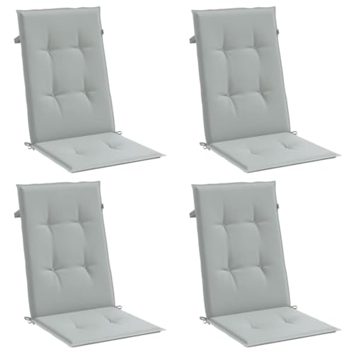 Coussin de chaise dossier haut gris clair mélangé en polyester premium - 4