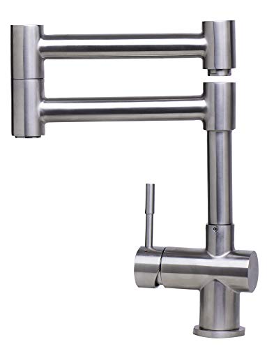 Alfi Brand Ab2038 Solid Retractable Single Hole Kitchen Faucet, Polished Stainless Steel #TOP2