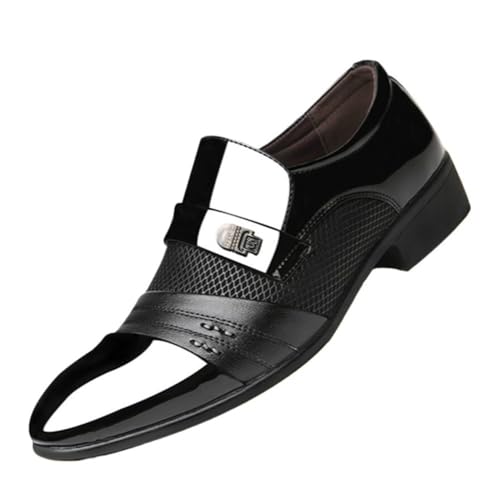 Men's Business Leather Shoes Men's Casual Large Size Shoes Men's Large Size Pointed Shoes Oxfords(Black,10)2