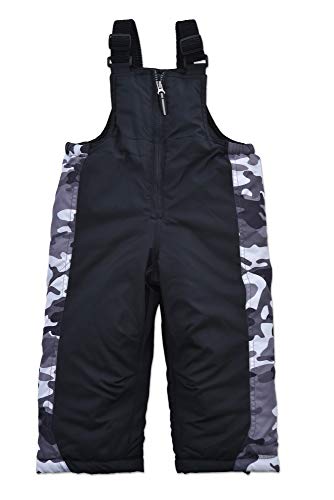 Arctic Quest Toddler Boys Camouflage Snowsuit Fleece Lined Hooded Jacket And Bib Set, Black Grey Camo, 7 #TOP6