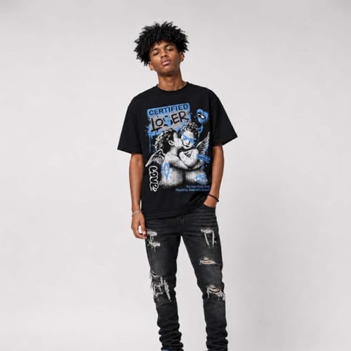Image of DopeSkill Graphic Tee Streetwear Hip Hop Hypebeast Street Style Crew Neck Unisex T-Shirt Sneaker Colour Matching Shirts Angel