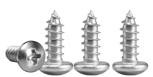 M4x16mm Phillips Pan Head Wood Screws 304 Stainless Steel Self-Tapping Screws for Wood/Sheet-Metal/Plasterboard Full Thread(100pcs)