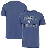 47 Brand MLB Men's Team Color Union Arch Franklin Primary Logo Short Sleeve Baseball T-Shirt - Toronto Blue Jays - Blue - Medium