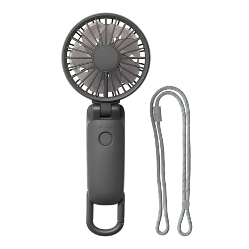 Image of Rhythm Handy Fan, 2025, Large Airflow, Silent, 15 Hours Lasting, 3-Way (Handheld, Neck Hanging, Tabletop), Carabiner & Strap, 5 Levels of Airflow, Small, Portable Fan, Work or School, Festival, Live