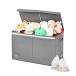 HEYCOOK Toys Storage Organiser, 72L Soft Toy Storage Box Large, Kids' Toy Chests & Boxes, Childrens Toy Storage Box with Lid (Grey)