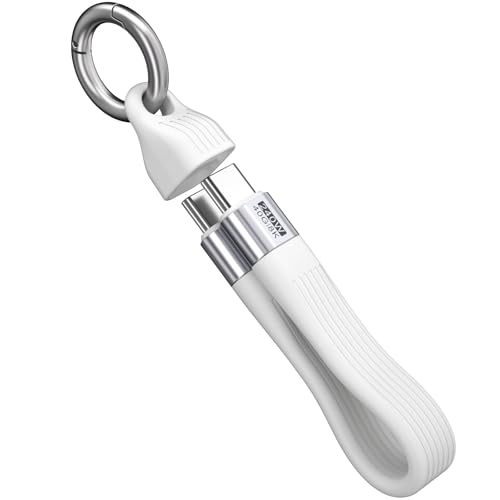 EndlesShine Short USB-C Cable 4.0, Keychain 240W 5A Fast Charging Cord, 40Gbps Data Transfer, 8K 60Hz Video Display USB C to USB C for MacBook Android Auto External SSD Type-C Devices(White 1 Pack) -  KCC-4.0-240W-13cm-White-1