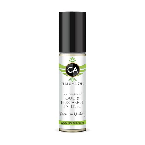 CA Perfume Impression of Oud &amp; Bergamot Intense Unisex Eau De Parfum Amber Scent Long Lasting Unisex Fragrance Travel Size TSA Ready for Day and Night Wear 0.33 Fl Oz 10ml