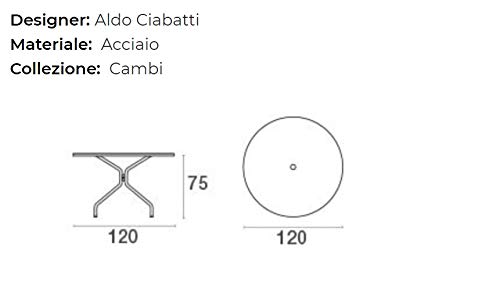 EMU Tavolo Cambi rotondo cm. 120 Art. 805 colore Ferro Antico